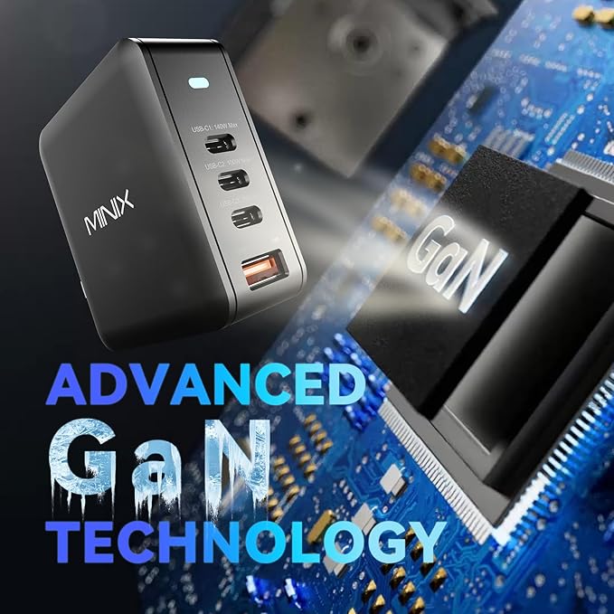 MINIX 165W USB C Charger, GaN II Charger PD3.1 Max 140W, Turbo 4-Port Charging