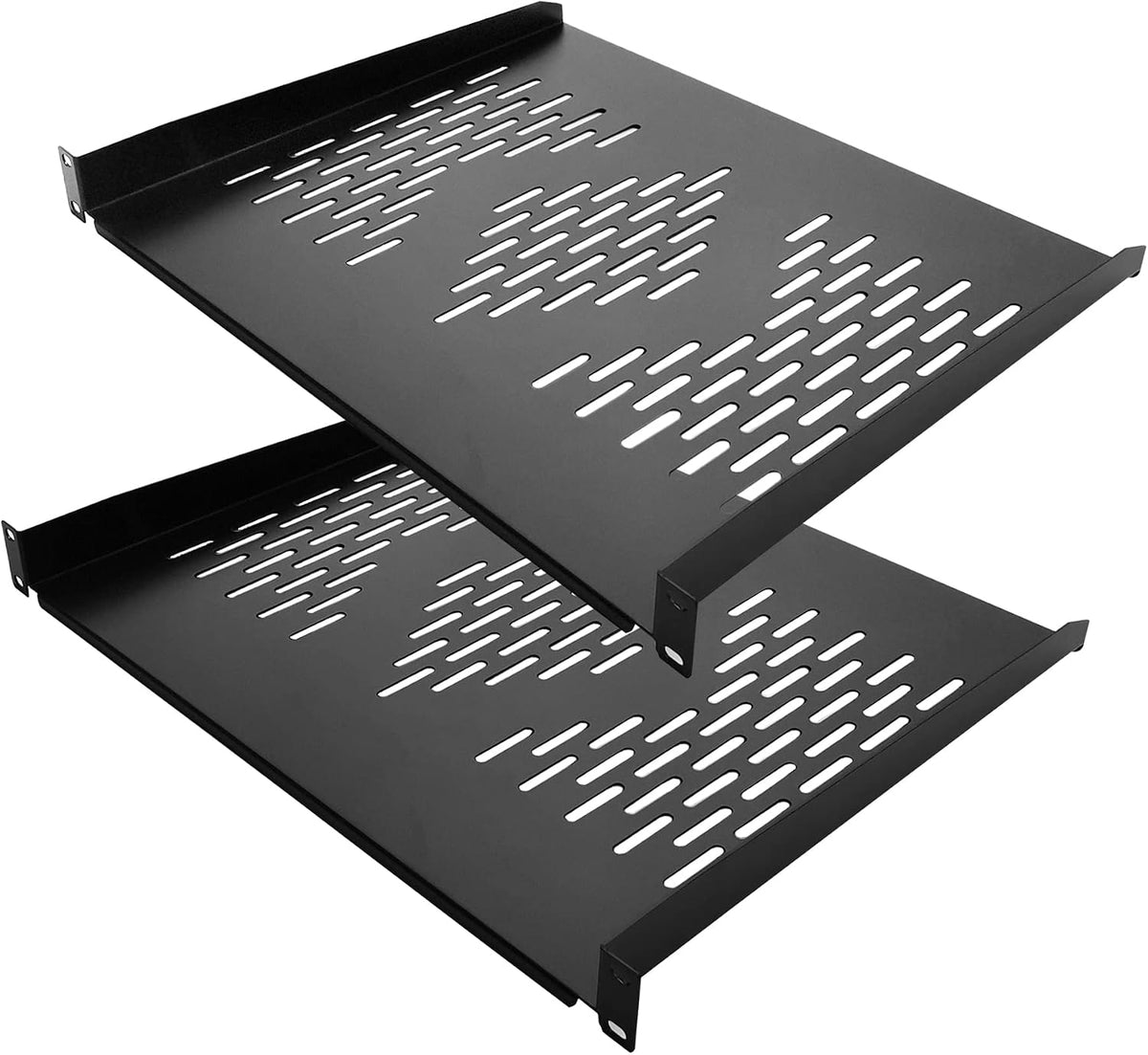 RIVECO 2 PCS 1U Server Rack Shelf 19” Rack-Mount Trays 16 Inches Vented