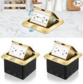 Vagueior Pop Up Floor Electrical Outlet Stainless Steel Box Kit, 20A TR (2 Pack)