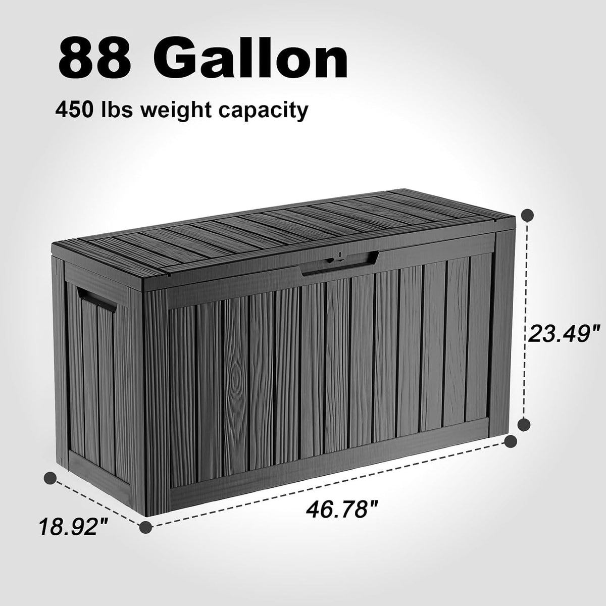 rojik outdoor storage housing deck box - waterproof shown in use