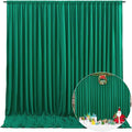 10 x 7 Feet Green Backdrop Curtain for Partie, Background Curtains for Photoshoot, Birthday, Wedding, Halloween, Thanksgiving, Christmas Day, New Year Party Decorations 5Ft x 7Ft, 2 Panels