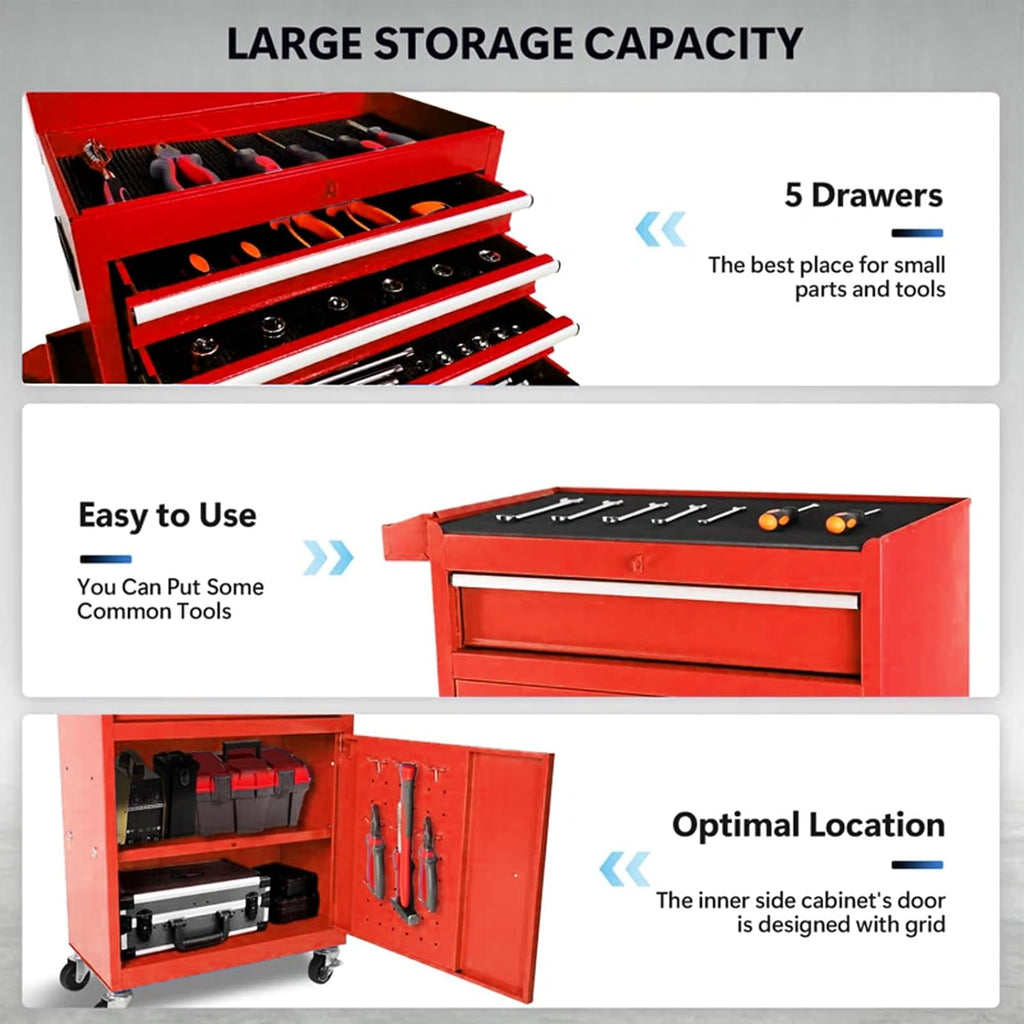 dawmilon 5 drawer rolling tool chest with detachable on a desk or shelf