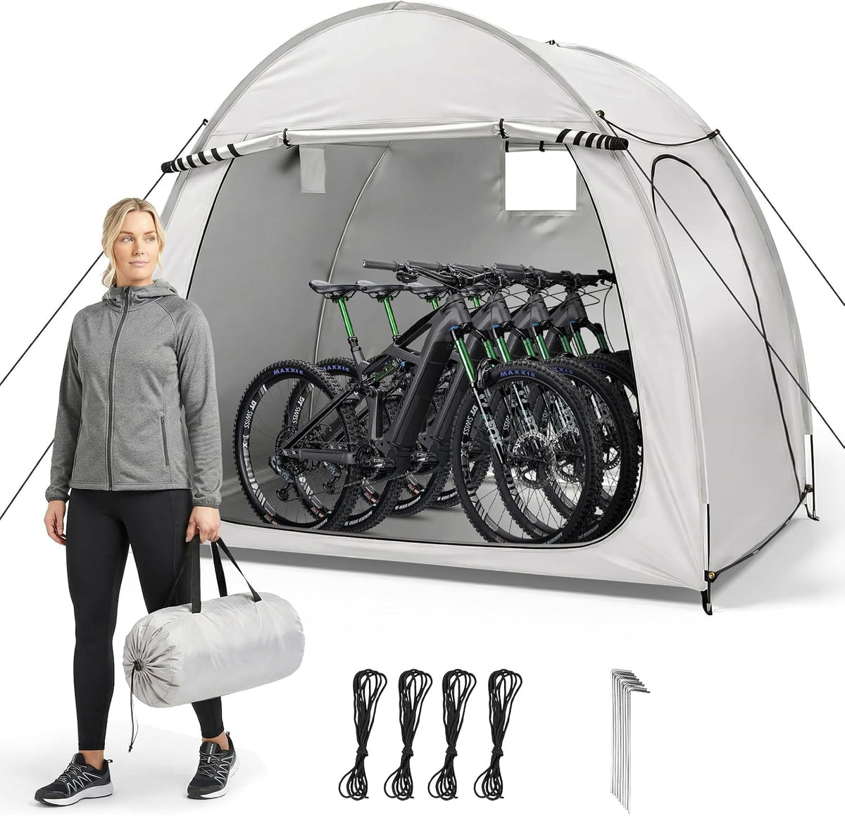 Outvita Portable Bike Tent Cover for 4-5 Bicycles, Garden Tools
