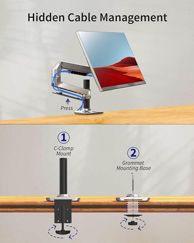 Ergounion Single Monitor Arm Desk Mount, Holds Screens up to 40 Inches and 25
