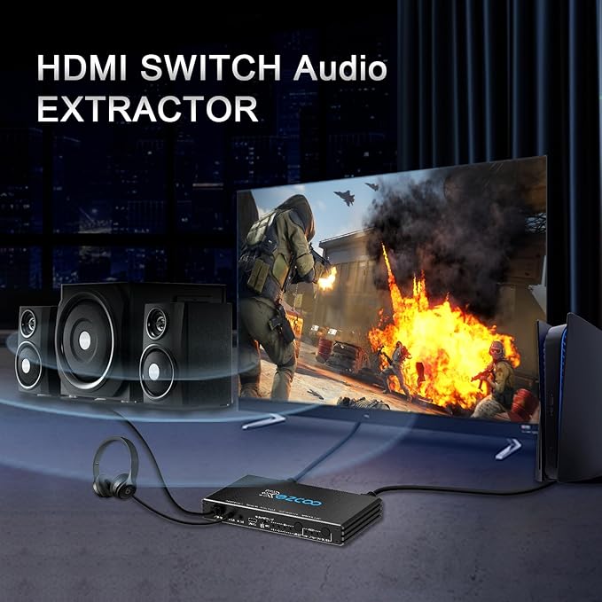 HDMI Switch 8K 4x1 120Hz 48Gbp, HDCP 2.3, HDMI Switcher 4 in 1 Out, 4 Port HDMI
