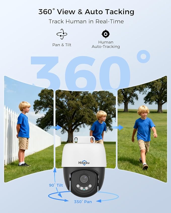 Hiseeu 4K PoE Security Camera System, Human Vehicle Detect, 2-Way Audio (8pcs)