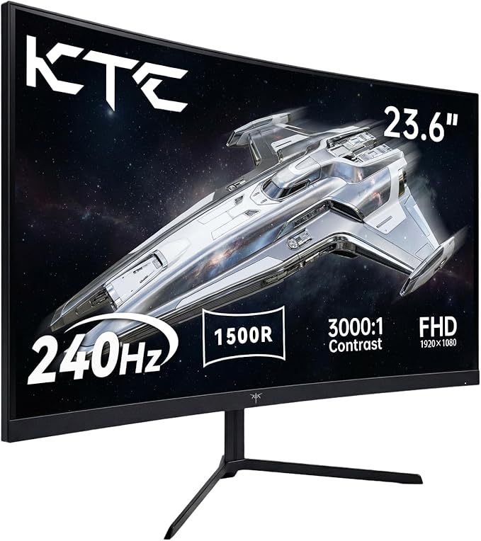KTC 24 Inch Curved 240Hz Gaming Monitor, FHD 1500R Curved Computer Monitor 1080P
