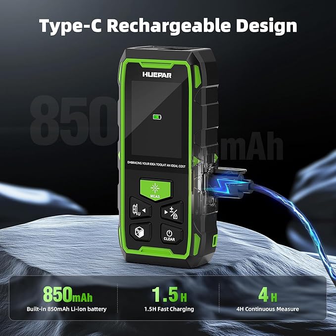656ft/200M Dual Laser Distance Measuring Tool, Huepar Professional Rechargeable