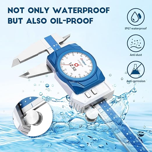 Dasqua Digital Dial Calipers 6"/150mm IP67, Resolution 0.0005", Accuracy ±0.001”