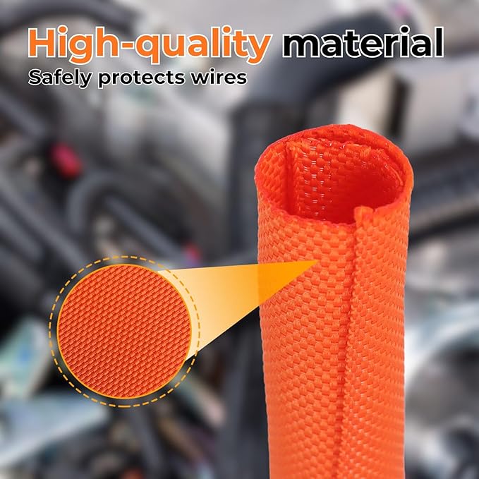 HOLED 1 inch Split Braided Cable Management Sleeve