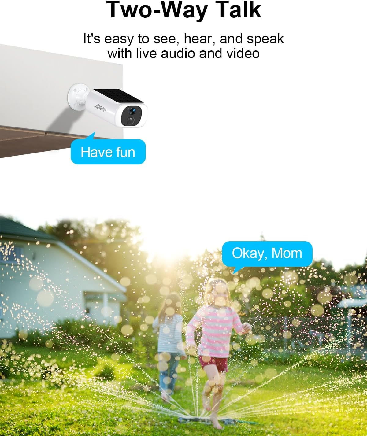 anran 5mp solar security cameras wireless outdoor, solar showing dimensions
