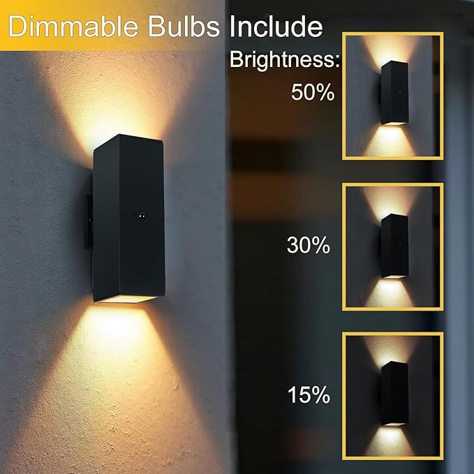 WISELUME Motion Sensor Outdoor Wall Lights, Dusk to Dawn Porch & Patio Sconce
