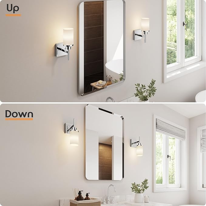 AONEON Vanity Lights Polished Chrome Bathroom Light Fixtures (2 Pack)