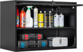 Fesbos Metal Storage Cabinet Black Wall Cabinets with Shelf and Locking Door - Wall Mounted Storage Cabinet for Garage Warehouse Home Office - Assembly Required