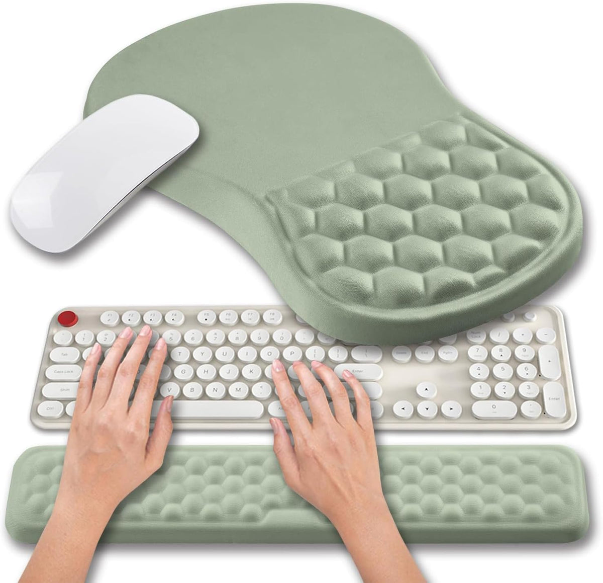 Hokafenle 2 in 1 Ergonomic Mouse Pad Wrist Support & Wrist Rest
