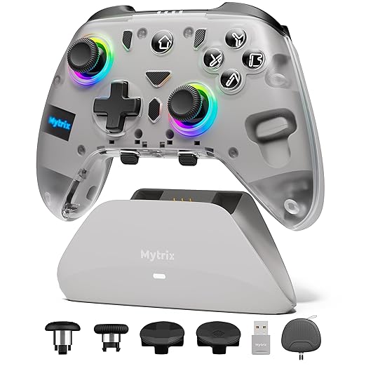 Mytrix PC Controller with Charing Dock, Wireless Bluetooth 2.4G Wired