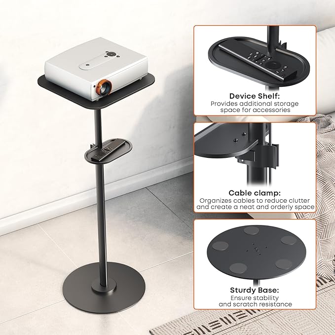 PUTORSEN Heavy-Duty Projector Stand – Height Adjustable Floor Projector