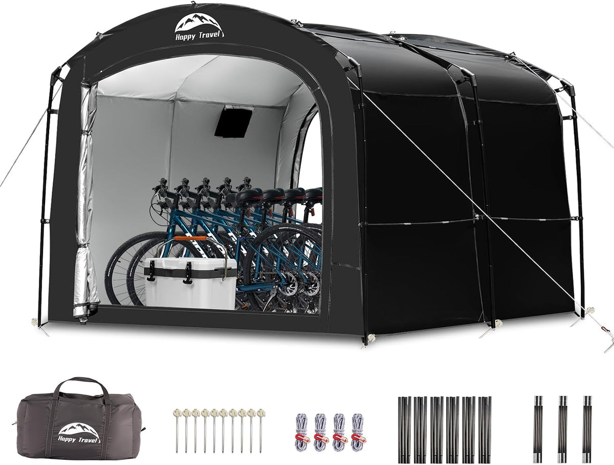 Happy Travel Bike Storage Shed Tent, Outdoor Portable Bicycle Storage Sheds