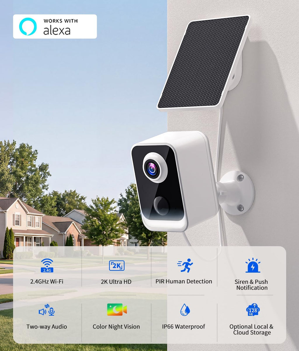 2K Security Camera Wireless Outdoor, WiFi Cameras for Home Security