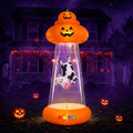 9 FT Halloween Inflatable Pumpkin, UFO Unique Alien Cow Abduction Design
