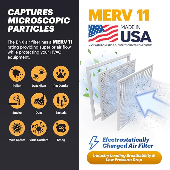 BNX TruFilter 20x25x1 Air Filter MERV 11 (6-Pack)