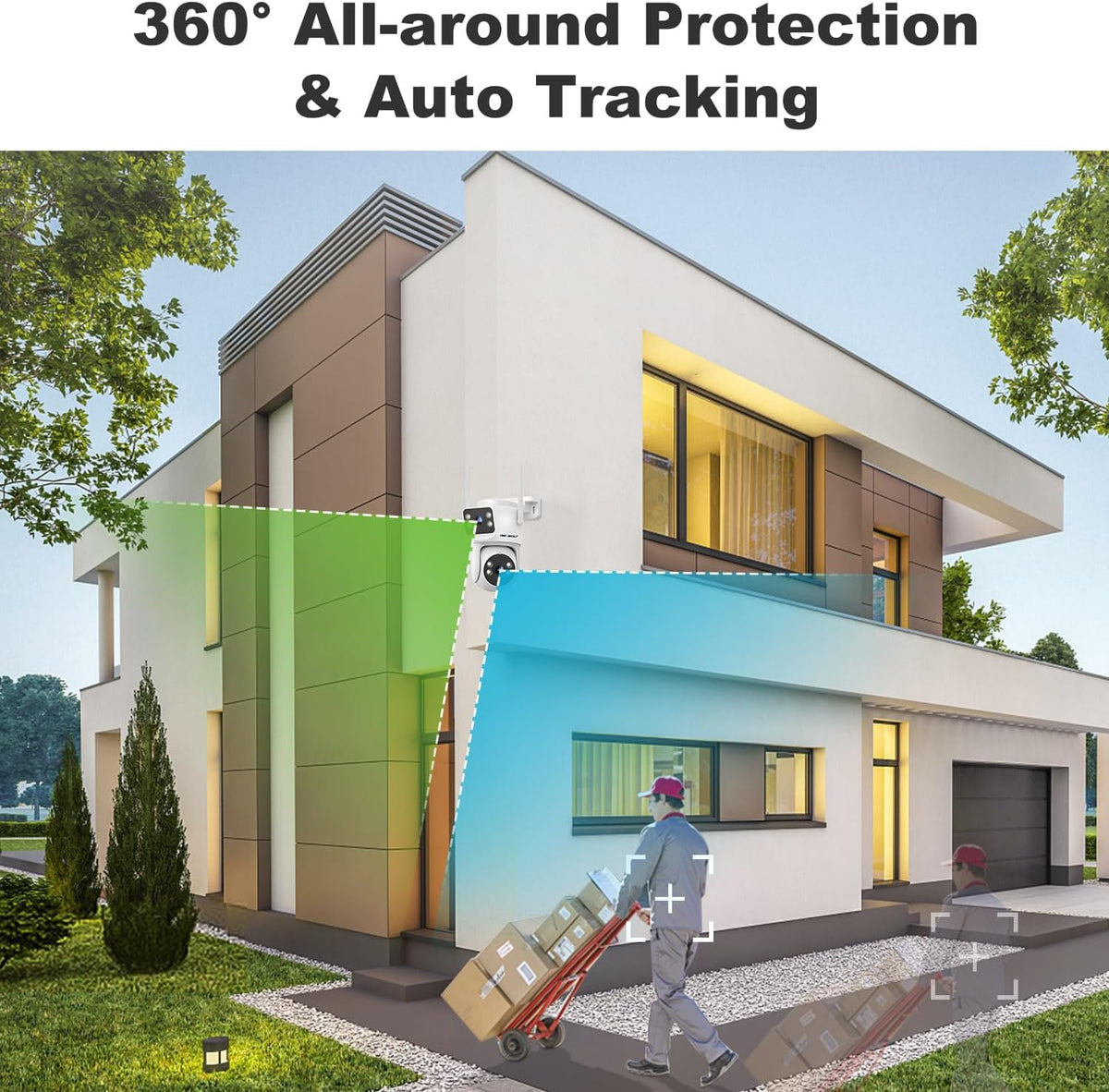 genbolt ptz wifi security camera outdoor with dual, close-up detail