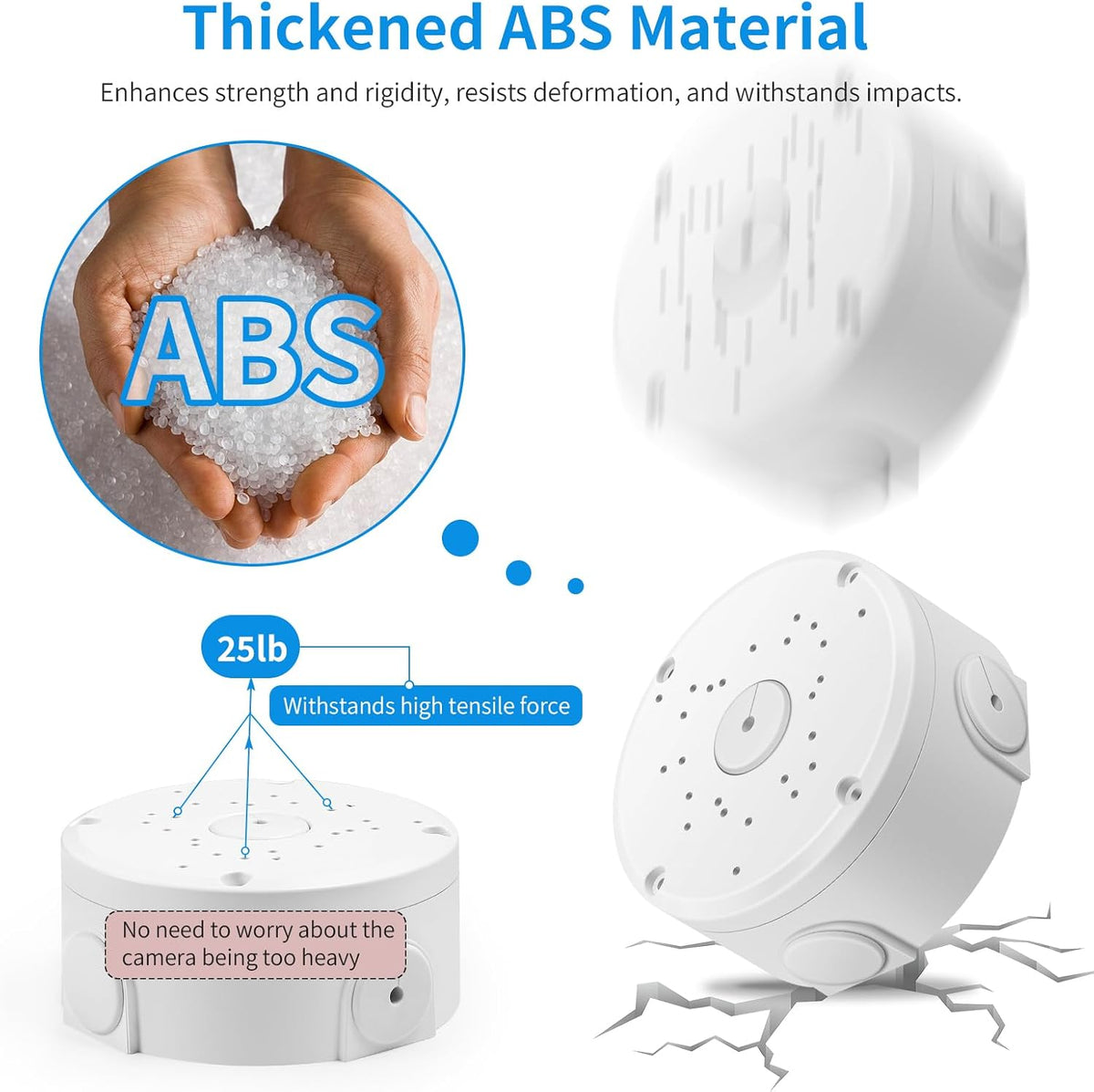 universial abs security camera junction box (8 pack), package contents