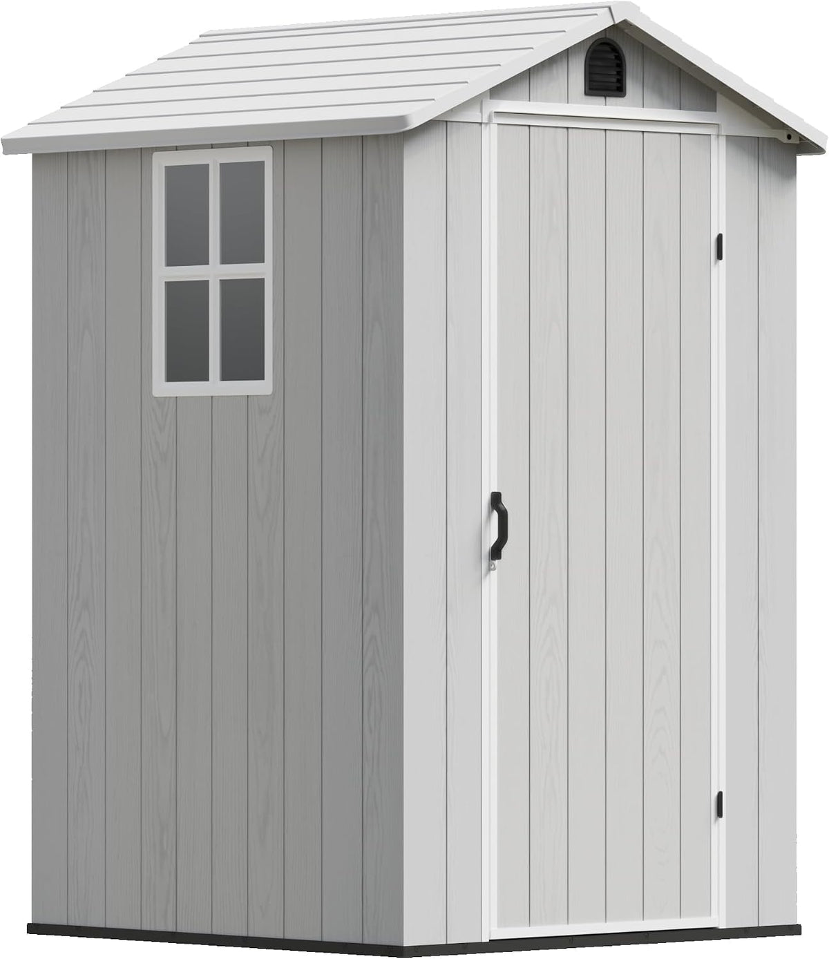 Devoko 4×4 FT Resin Outdoor Storage Sheds with Floor, Light Gray