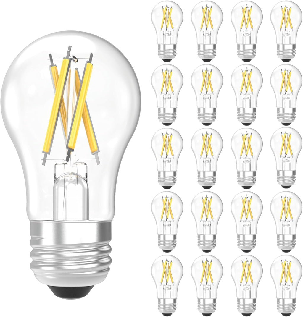 Sunco 20 Pack A15 Light Bulb LED, Edison Style Bulb, Dimmable Vintage Filament