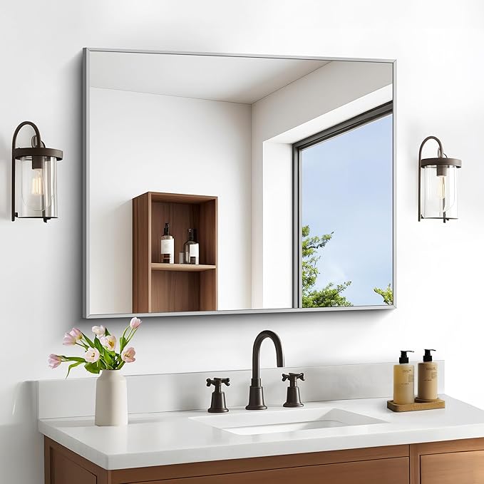 30" x 36"Bathroom Mirror, Decorative Rectangular Vanity Mirror