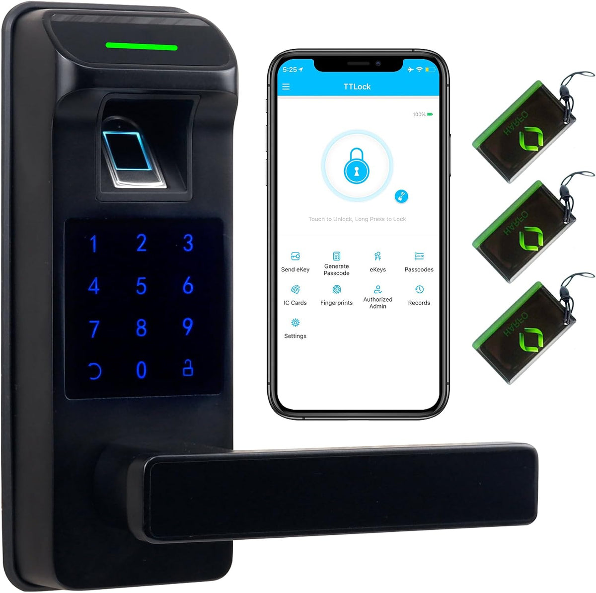 Fingerprint Door Lock, Heavy Duty Full APP Control Touchscreen Keypad