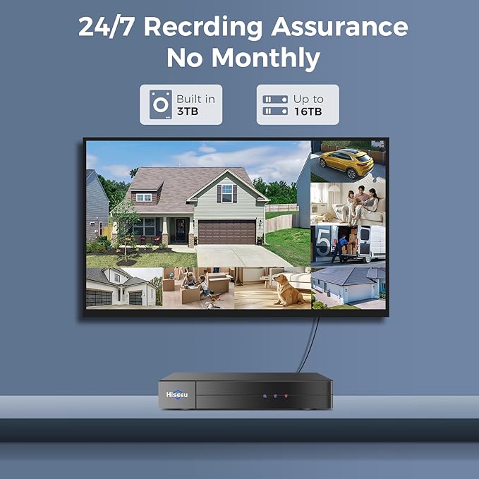 Hiseeu 4K Wired Security Camera System (8PCS)