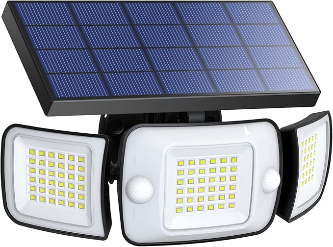 intelamp Solar Outdoor Lights, 6000mAh Motion Sensor