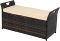 VINGLI 40 Gallon Rattan Deck Box with Cushion