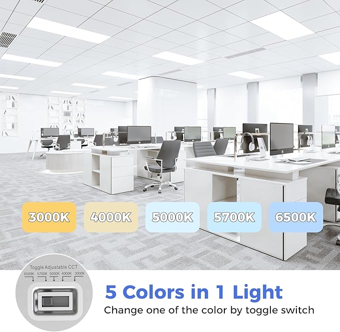 AIKVSXER 2 Pack 2x4 LED Flat Panel Light