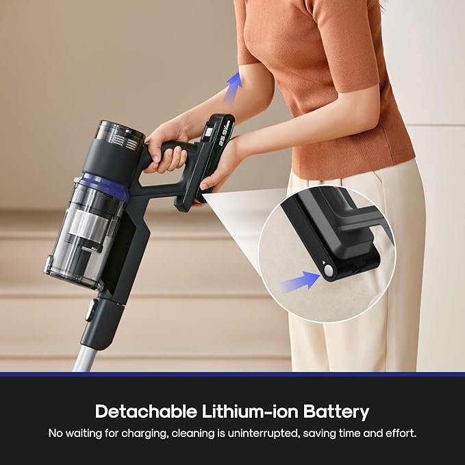 Eureka Cordless Vacuum Cleaner, Anti-Tangle Brushroll, Rechargeable Stick Vacuum