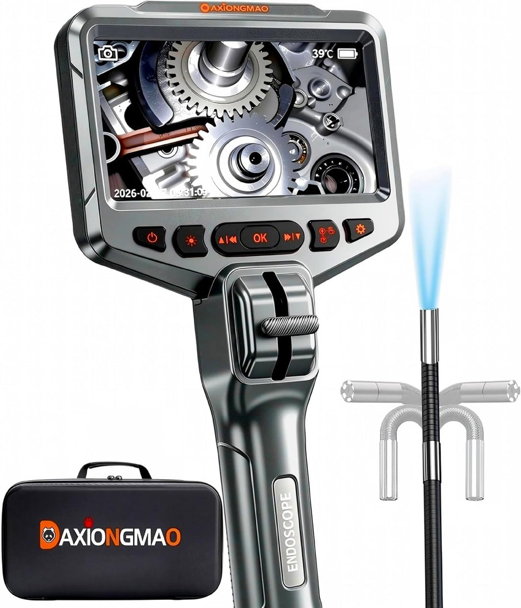 Daxiongmao Articulating Borescope, 1080P HD Inspection Camera with Lights