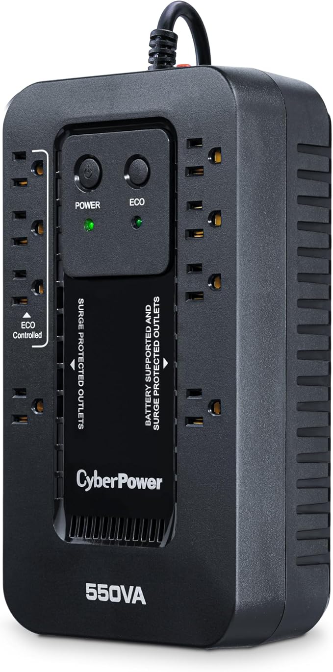 CyberPower EC550G Ecologic UPS Battery Backup and Surge Protector, 550VA/330W