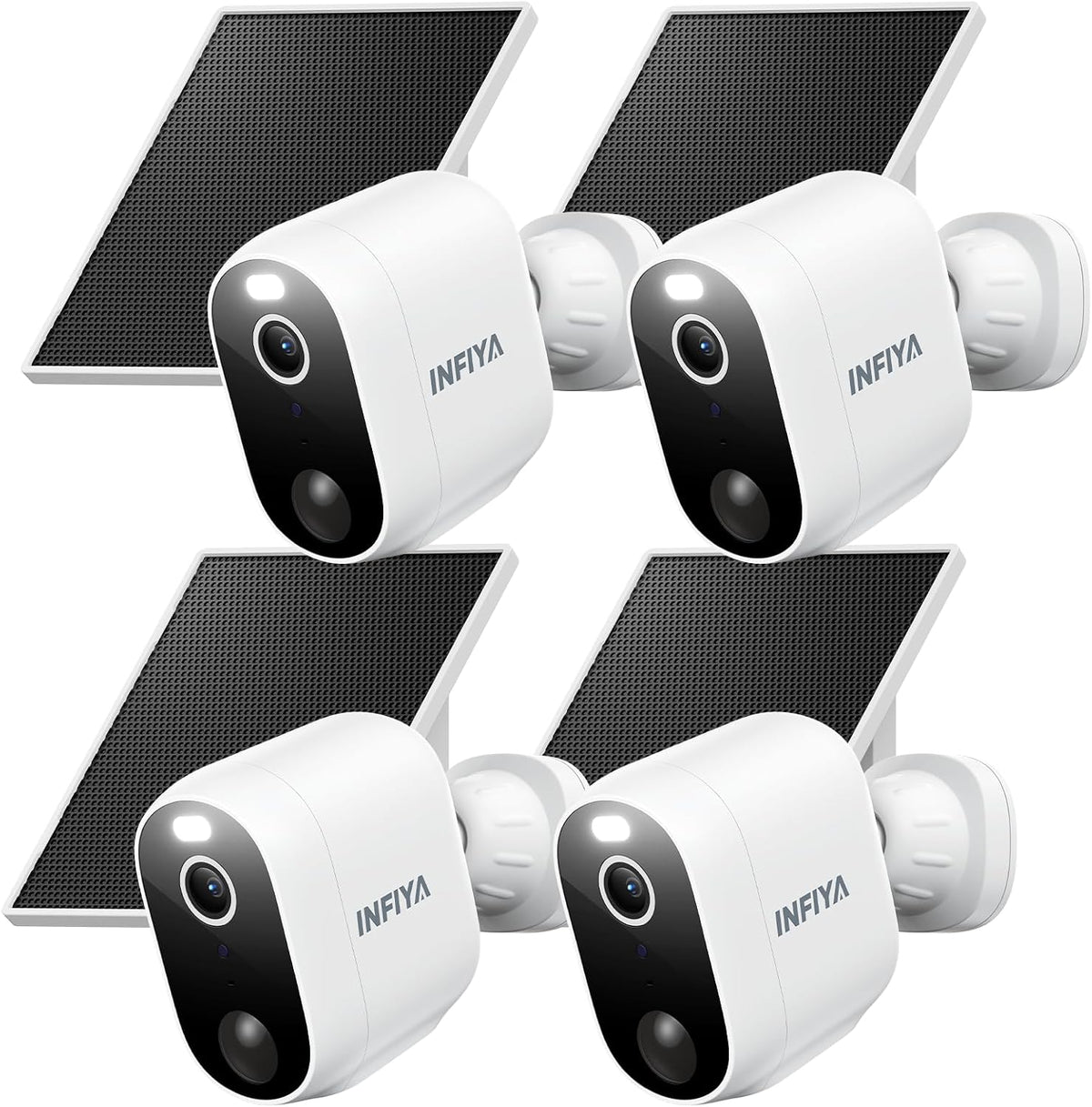 INFIYA Security Cameras Wireless Outdoor, Solar & Battery Powered, 4Pack