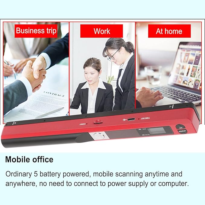 Ymiko A4 Document Scanner Portable High Resolution 900 DPI Multifunctional