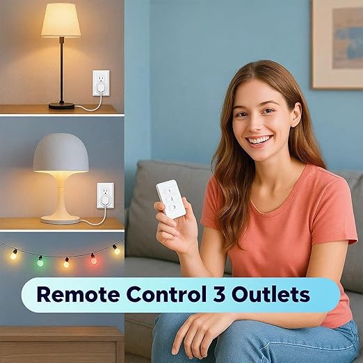 LoraTap 656ft Wireless Wall-Switch: Remote Control Outlet 3 Pack — Lights &