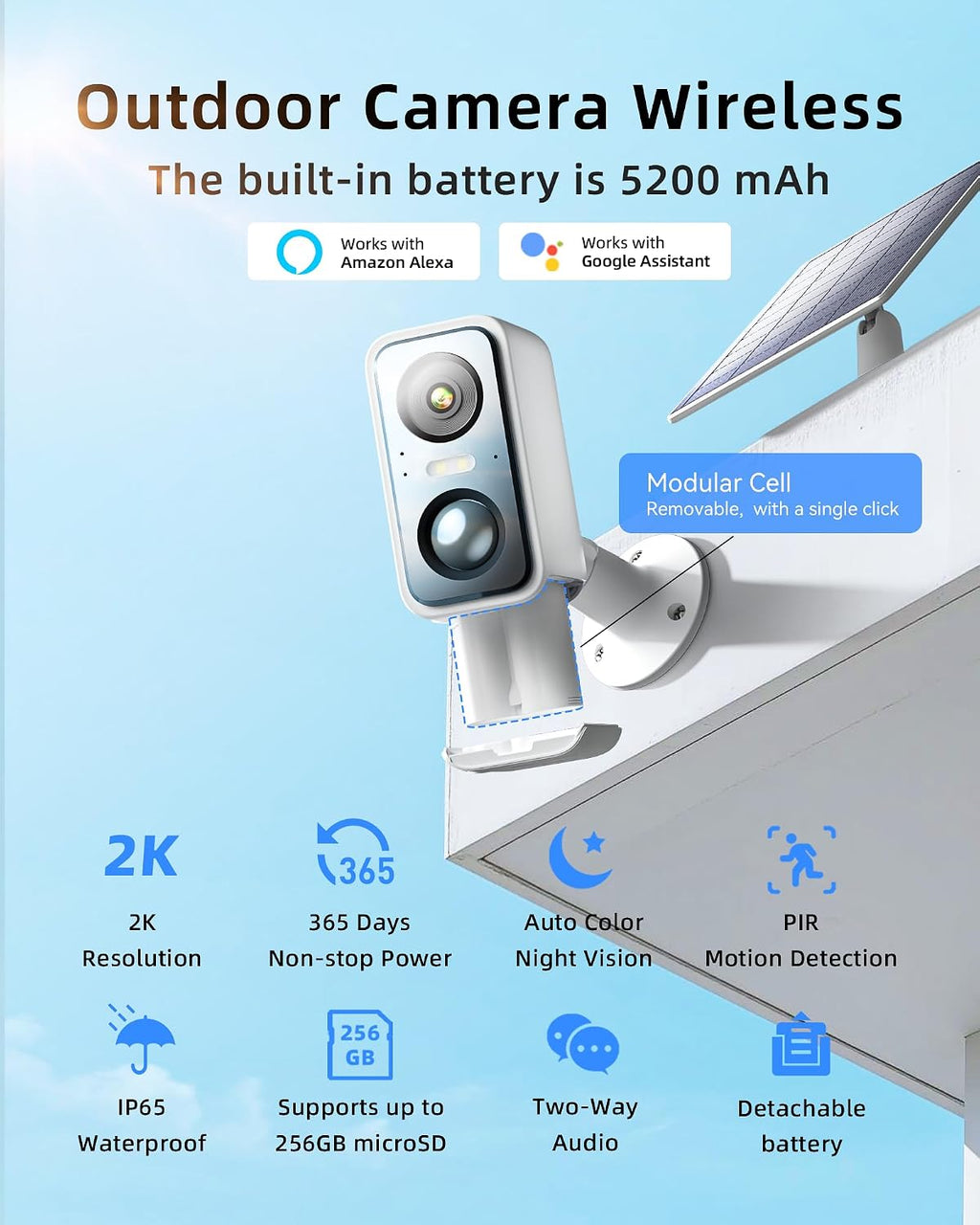 3mp security camera wireless outdoor for home security,only shown in use