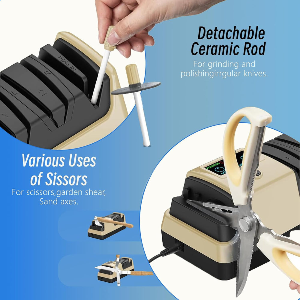 5-in-1 Electric Knife Sharpener for Kitchen Knives-Scissor Sharpener