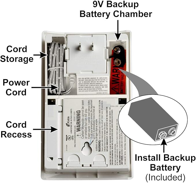 Kidde Carbon Monoxide Detector, Plug In Wall