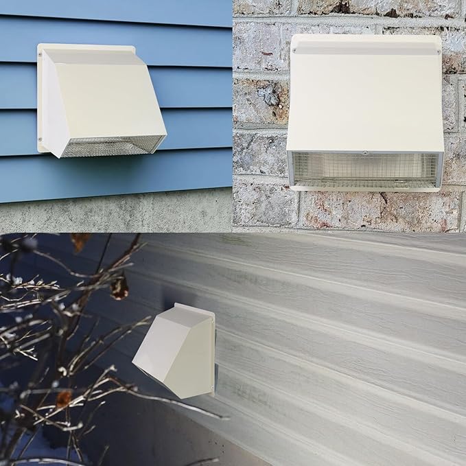 10 Inch Hooded Wall Vent with Screen and Damper, Outdoor Wall Exhaust Vent