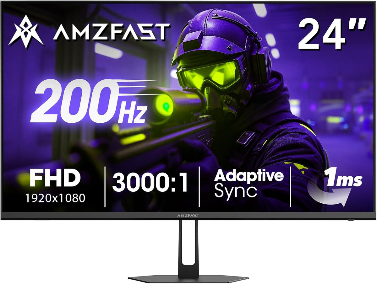 Amzfast 24 Inch Gaming Monitor 180Hz 200Hz FHD 1080p Computer Monitor, 1ms