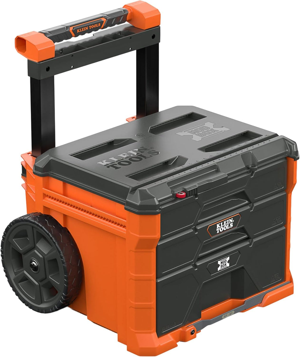 Klein Tools 54890MB MODbox Three Drawer Rolling Toolbox, Tool Storage, Ball Bearing Drawer Slides, Dividers Included