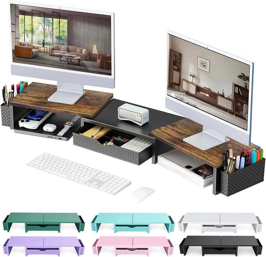 gianotter Dual Monitor Stand Riser, Desk Organizer