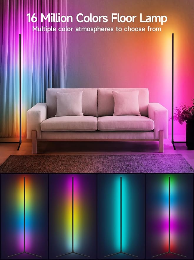 Tyute Corner Floor Lamp, RGB LED Corner Lamp (2pcs)