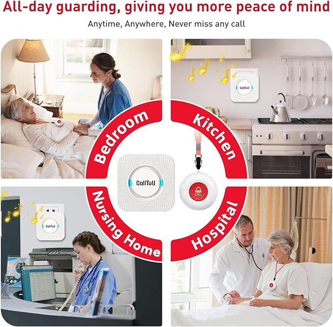 CallToU Wireless Caregiver Pager Call Button Call Bell Medical Alert System